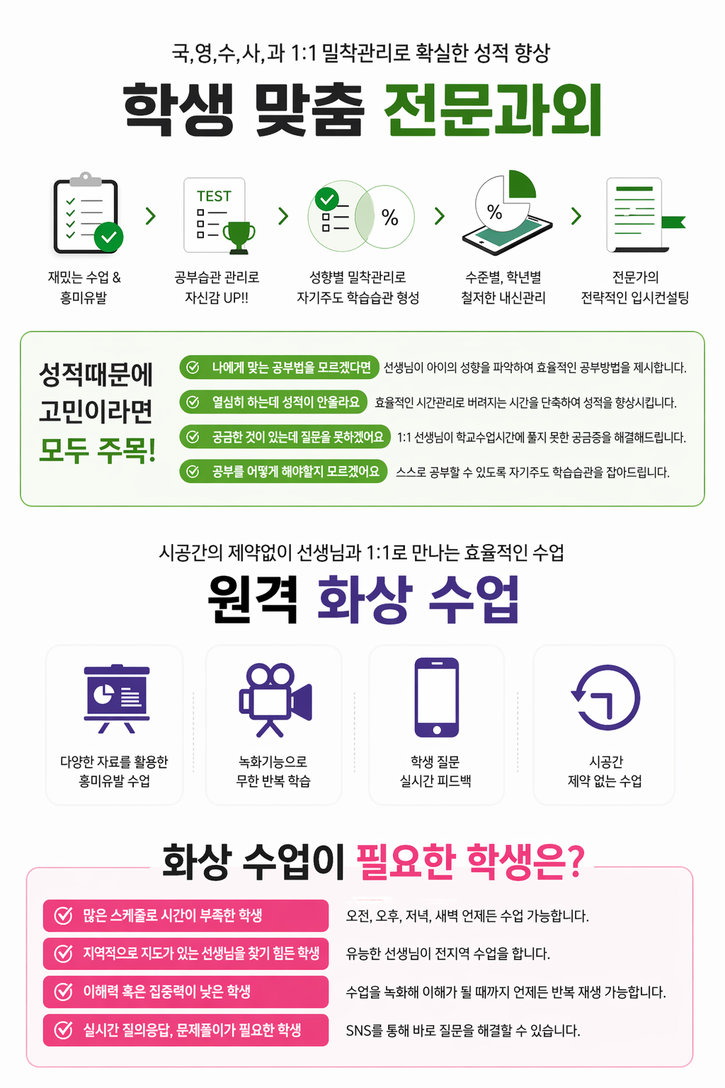 드림과외 학생 맞춤 전문과외 및 원격 화상 수업 안내